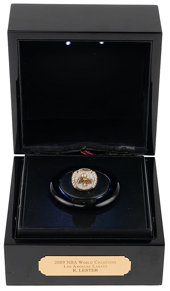 2009 Los Angeles Lakers NBA Championship 15K Gold Ring Presented to Ronnie Lester with COA & Deluxe Case