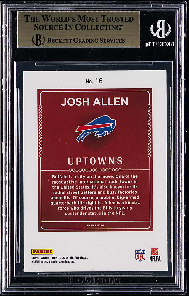 2024 Donruss Optic Football Uptowns #16 Josh Allen BGS GEM MINT 9.5