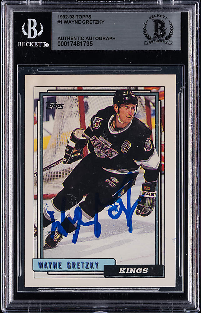 Signed 1992-1993 Topps Hockey #1 Wayne Gretzky BGS Authentic Autograph