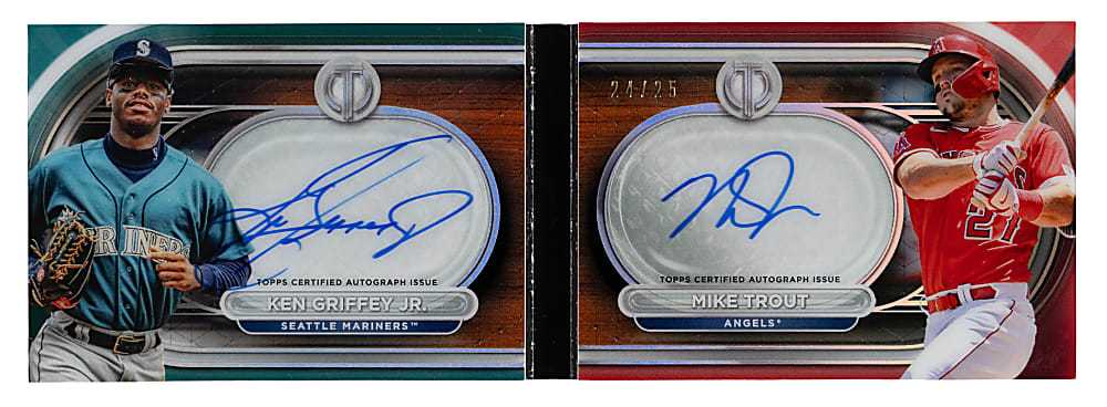2024 Topps Tribute Tandems Autographs Ken Griffey Jr. & Mike Trout #/25 Booklet - Griffey Jersey Number!
