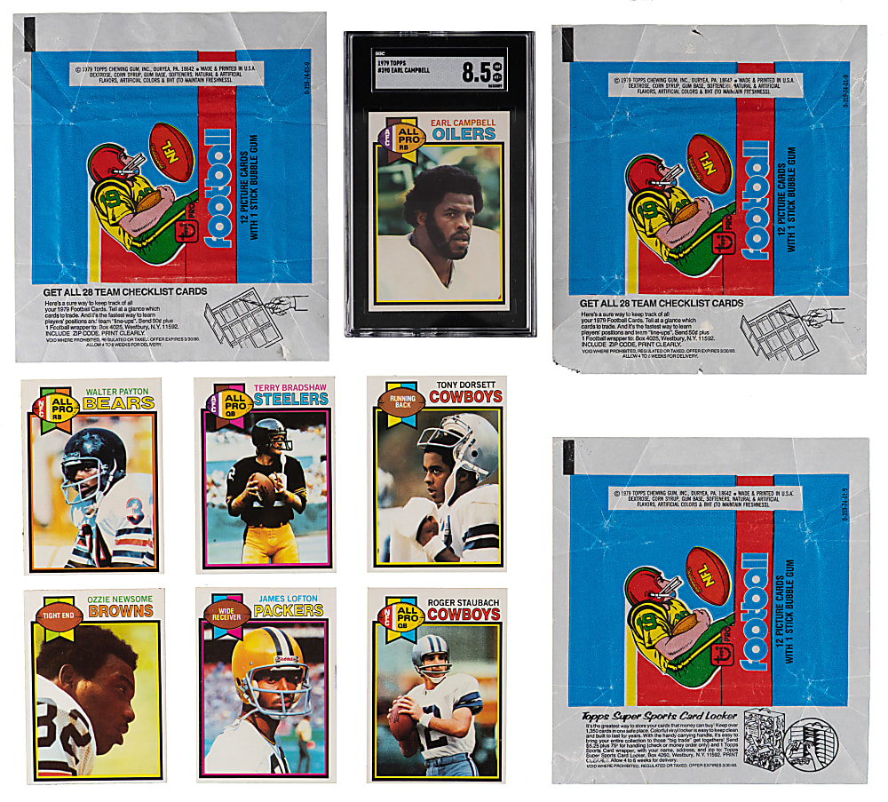 1979 Topps Football Complete Set (528) with (3) Wrappers & SGC NM/MT+ 8.5 Earl Campbell Rookie