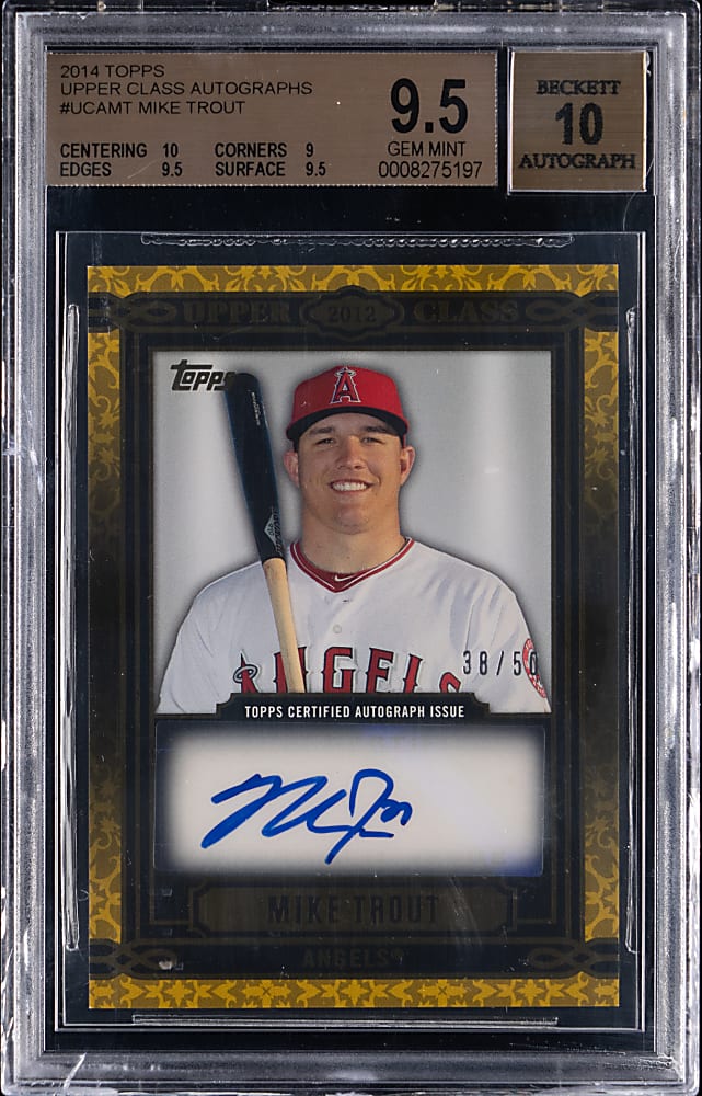 2014 Topps Upper Class Autographs Mike Trout #/50 BGS GEM MINT 9.5 with 10 Auto