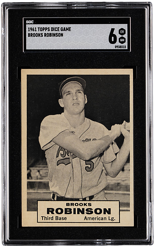 1961 Topps Dice Game Brooks Robinson SGC EX/NM 6 - Highest Graded Example!