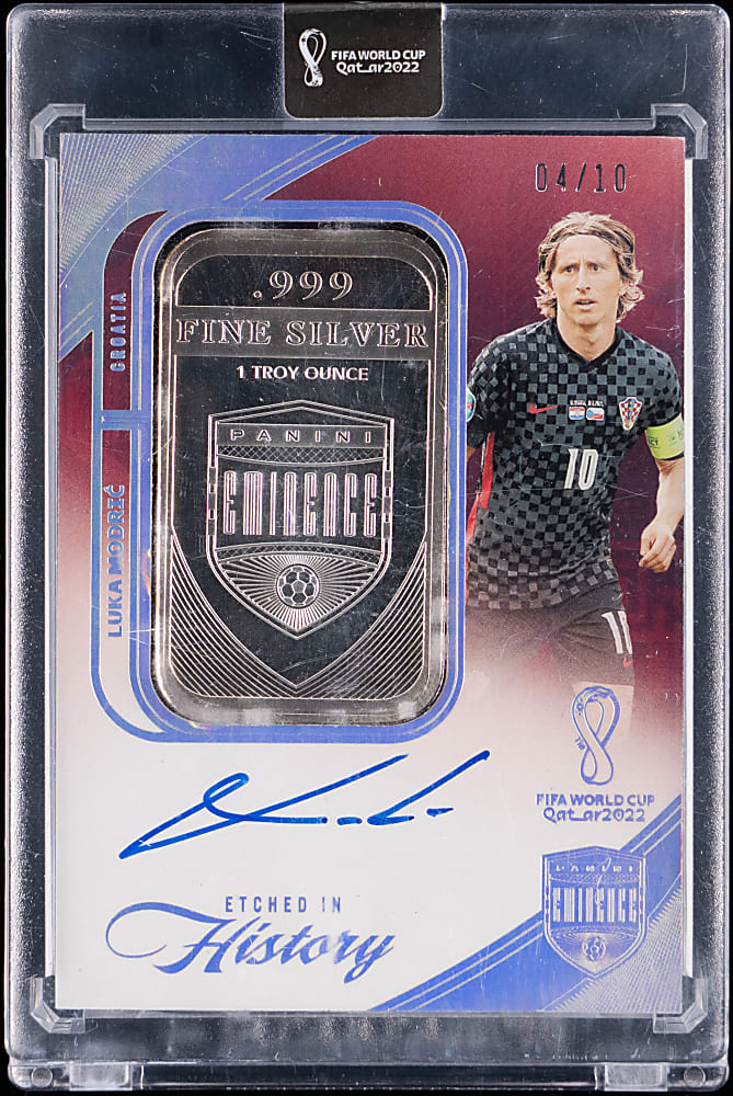 2022 Panini Eminence World Cup Etched in History Luka Modric Certified Autograph/Silver Bar #/10