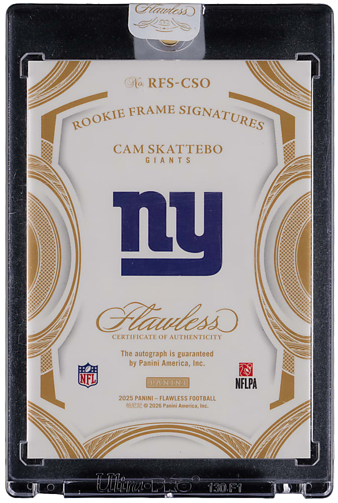 2025 Panini Flawless Football Rookie Frame Signatures Cam Skattebo #/20