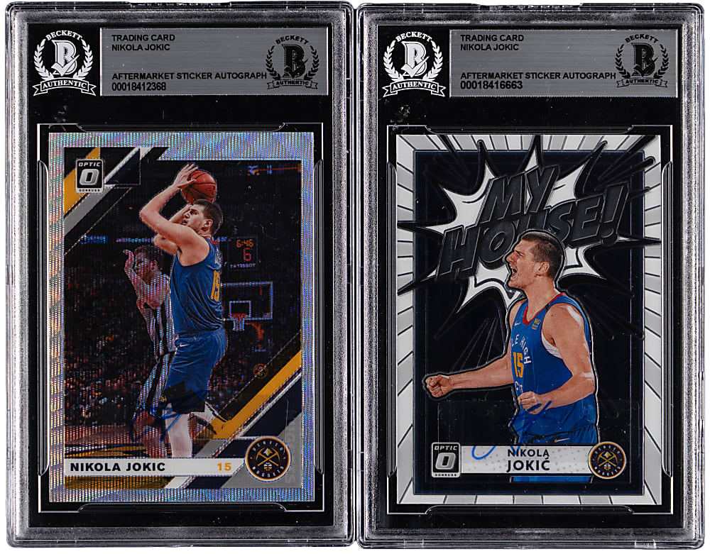 2019-2021 Donruss Optic Basketball Nikola Jokic Autographed Beckett Authentic Graded Pair