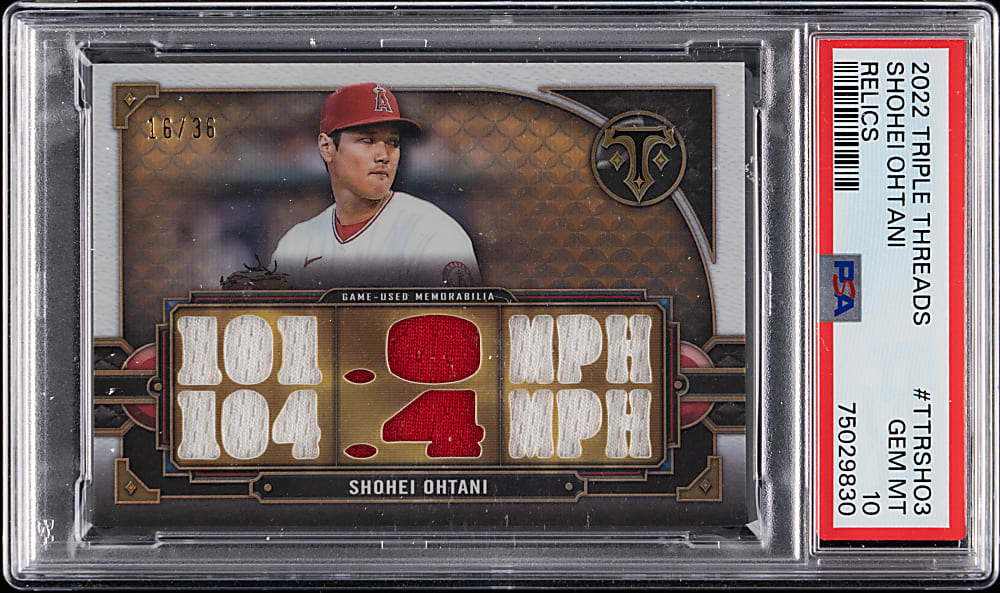 2022 Topps Triple Threads Relics Shohei Ohtani #/36 PSA GEM MINT 10