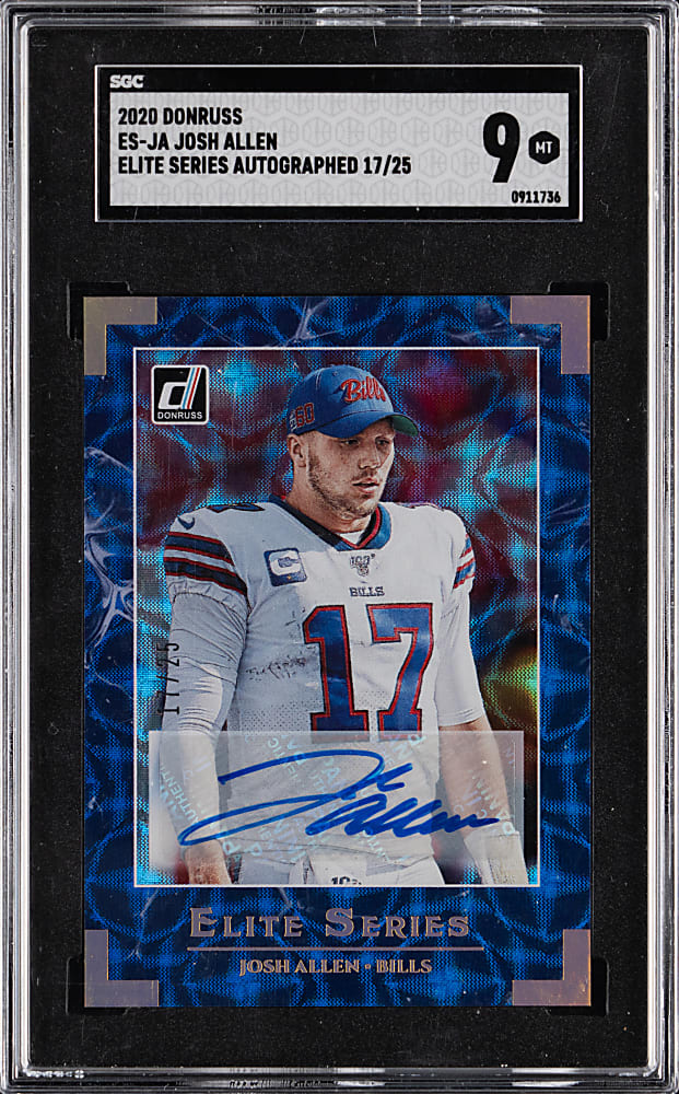 2020 Donruss Football Elite Series Autographed Josh Allen #/25 SGC MINT 9