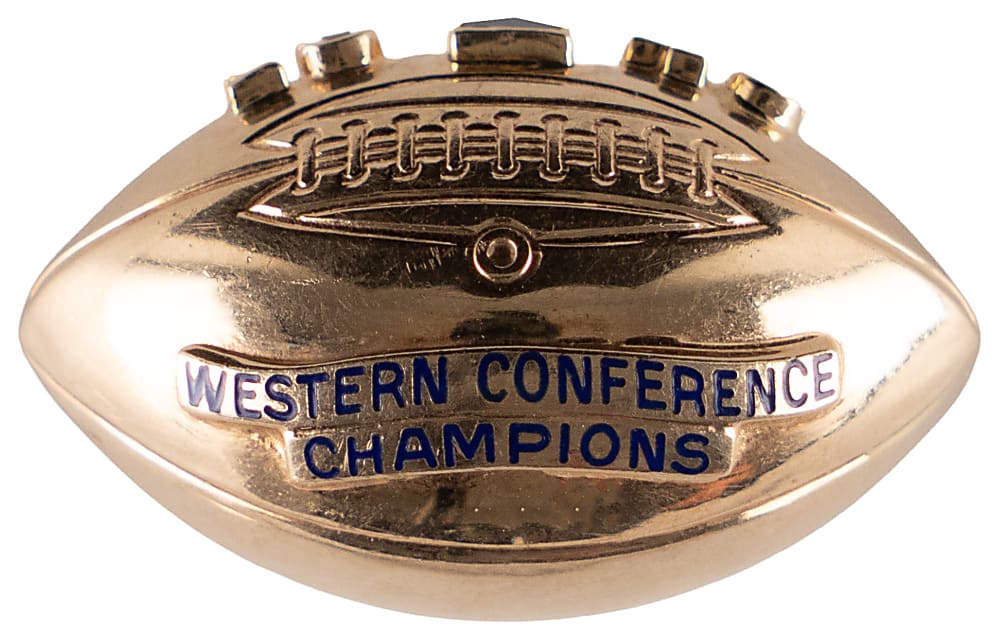 1946 University of Illinois Western Conference Champions 10K Gold Football Pendant Charm Presented to Ralph "Babe" Serpico