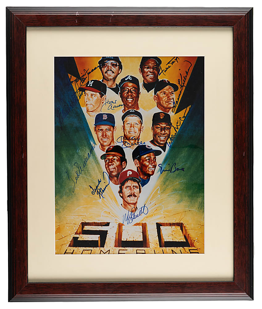 Ron Lewis 500 Home Run Club Multi-Signed & Framed 11x14 with (11) Signatures Including Mantle & T. Williams - Full JSA