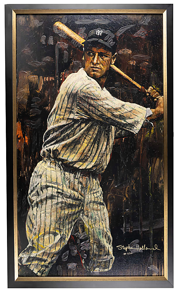 2004 Stephen Holland Limited-Edition Lou Gehrig Artist's Proof #17/20 Hand-Enhanced Giclee on Canvas