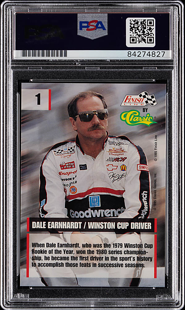 Signed 1995 Classic Finish Line Racing #1 Dale Earnhardt Sr. PSA/DNA Authentic