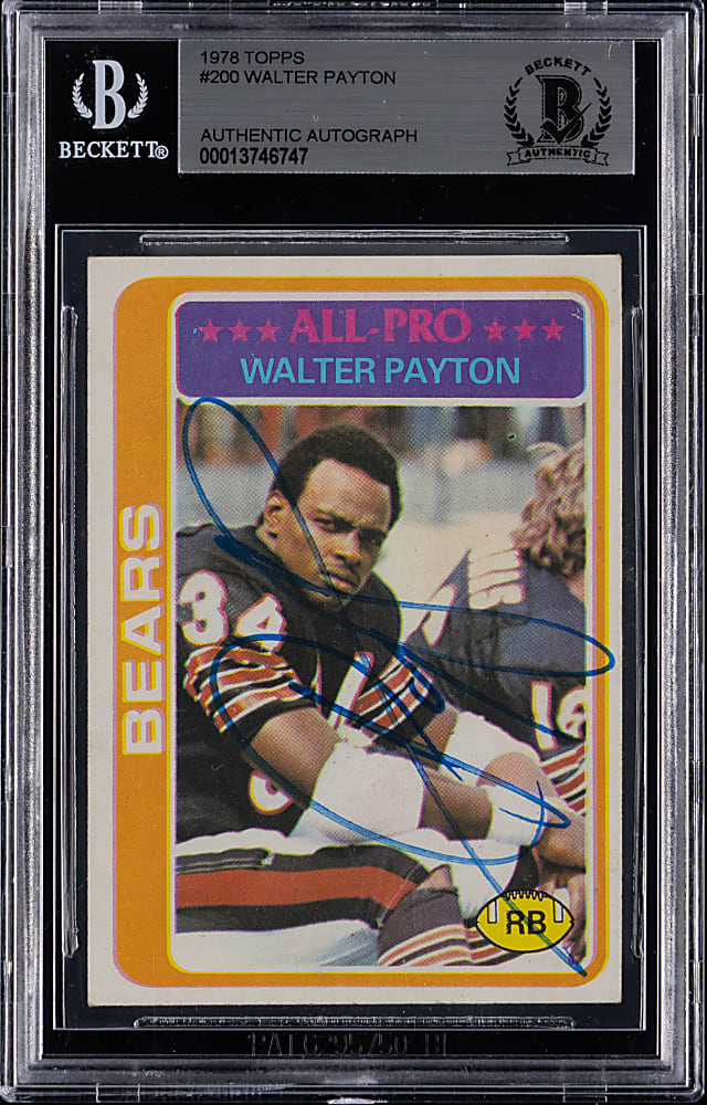 Signed 1978 Topps Football #200 Walter Payton All-Pro Beckett Authentic Autograph