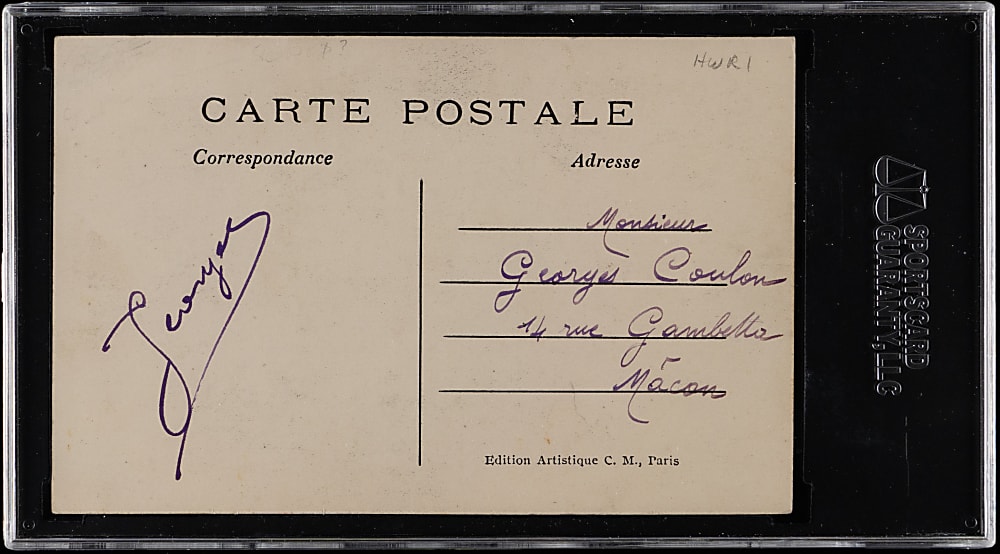 1909-1915 Jack Johnson #222 Champion Du Monde Postcard SGC FAIR 1.5