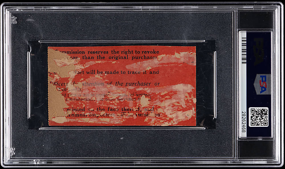 1919 World Series Game 5 Cincinnati Reds vs. Chicago White Sox "Black Sox" Ticket Stub PSA POOR 1