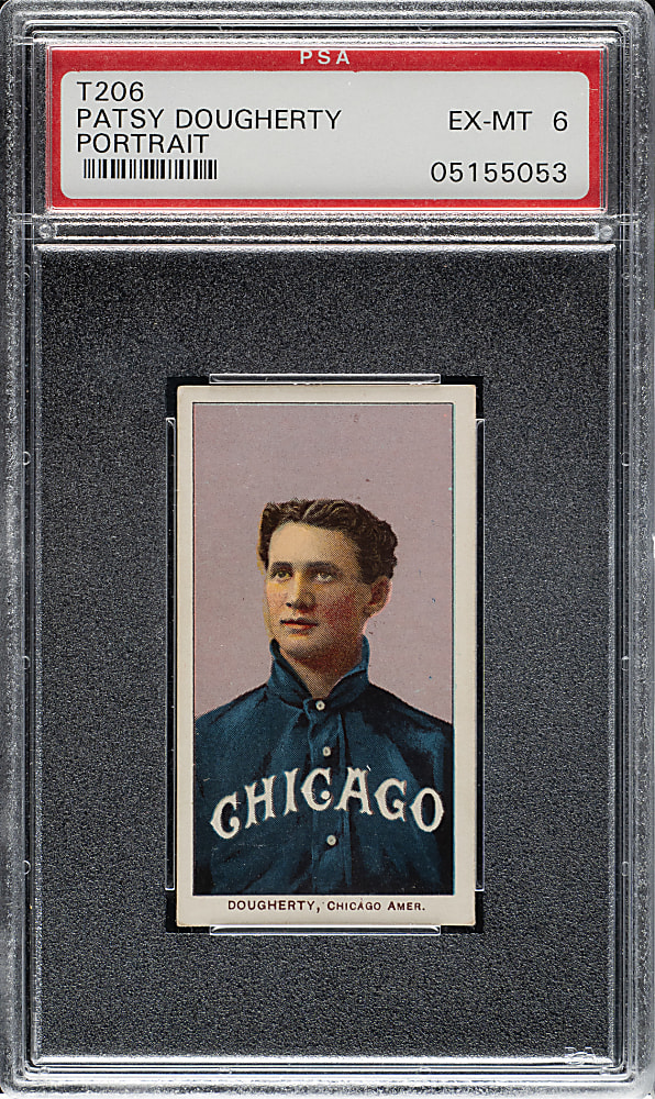 1909-1911 T206 White Border Patsy Dougherty Portrait PSA EX-MT 6