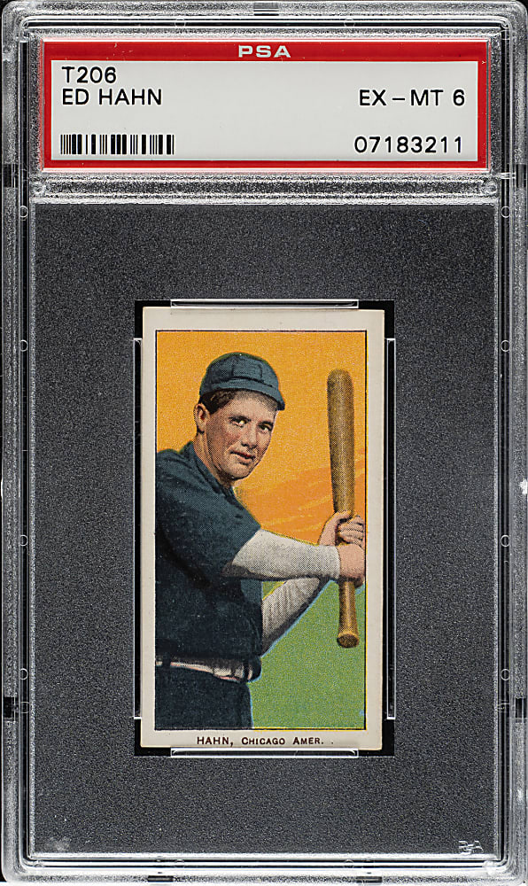 1909-1911 T206 White Border Ed Hahn PSA EX-MT 6
