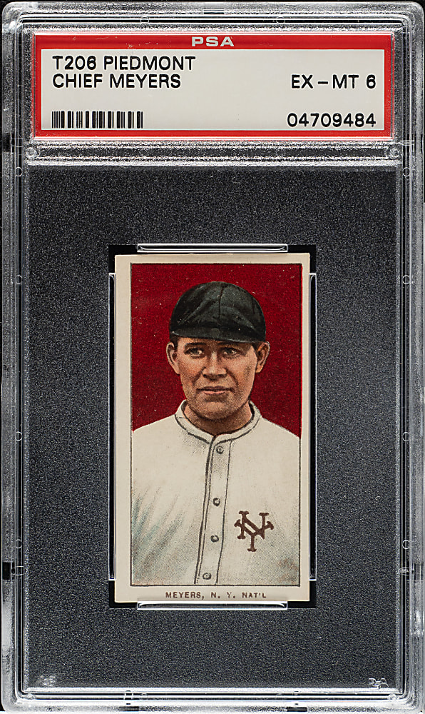 1909-1911 T206 White Border Chief Meyers PSA EX-MT 6