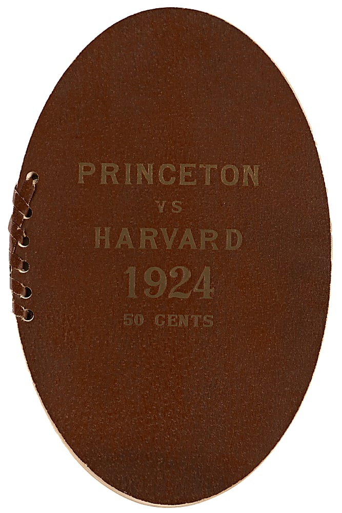 1924 Princeton vs. Harvard Football Shaped Program