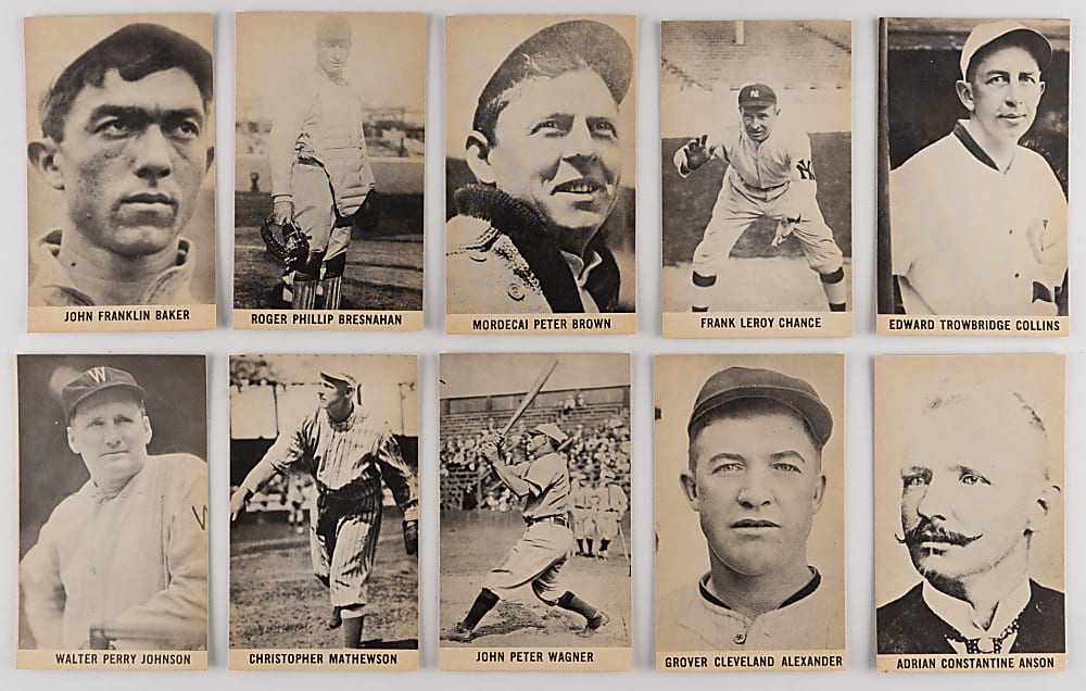 1961 Wrigley Field Hall of Fame Exhibits Complete High-Grade Set (24) with (3) PSA Graded Cobb, Gehrig & Ruth