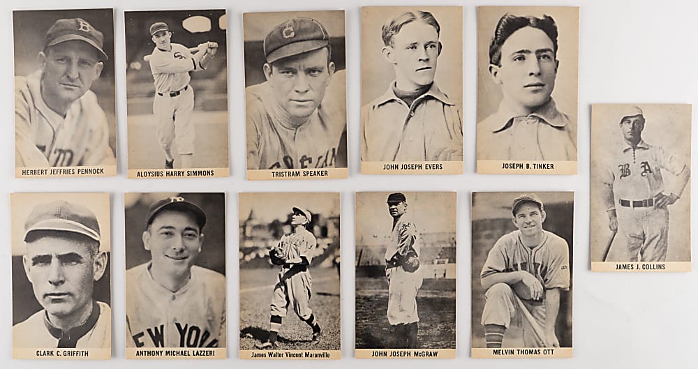 1961 Wrigley Field Hall of Fame Exhibits Complete High-Grade Set (24) with (3) PSA Graded Cobb, Gehrig & Ruth