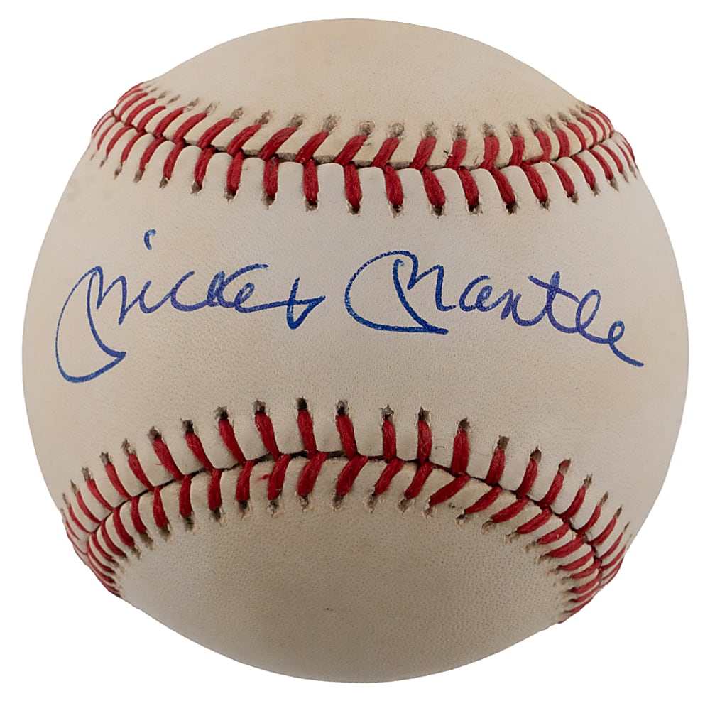 Mickey Mantle Single-Signed OAL/Brown Baseball PSA/DNA Auto Grade 9