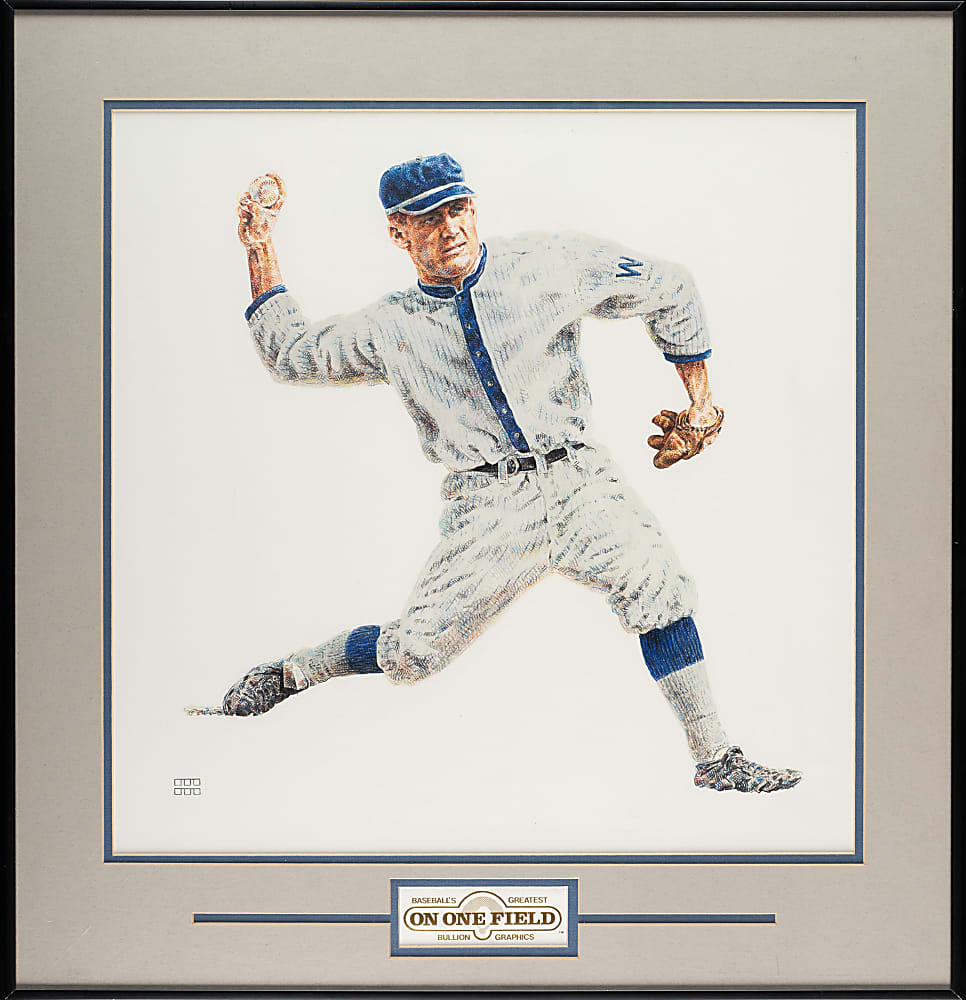 Walter Johnson Original Watercolor Artwork by Mike Mallet