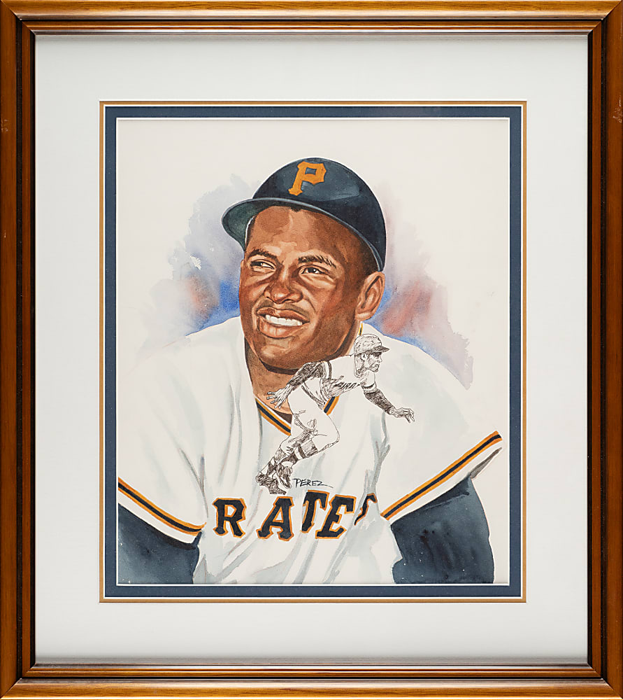 Roberto Clemente Perez-Steele Hall of Fame Postcard Original Artwork