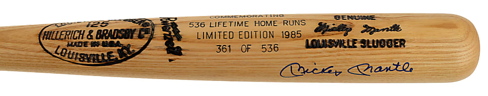 Mickey Mantle Signed Limited Edition Louisville Slugger Bat #/536 with Full JSA