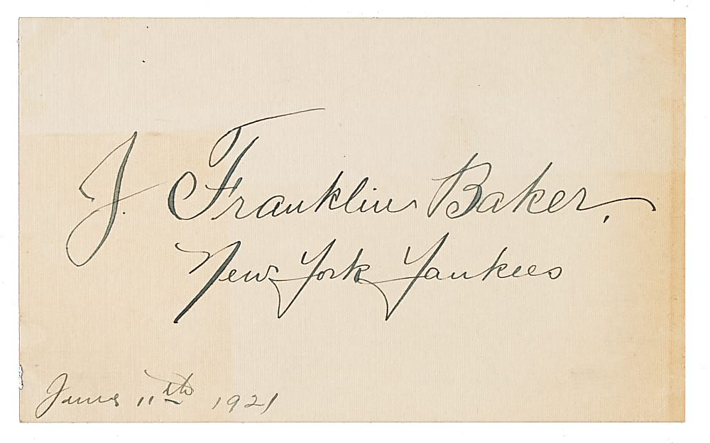 1921 Frank Baker Cut Signature - JSA