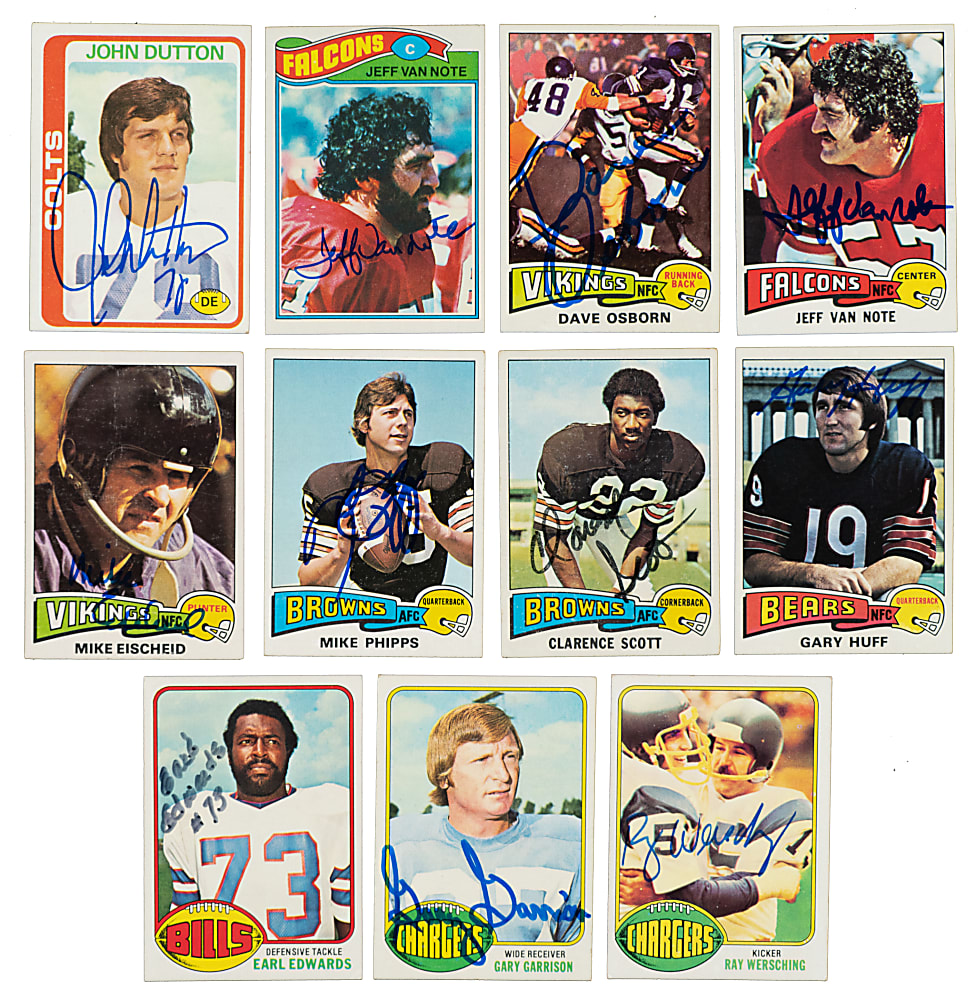 Signed 1975-1978 Topps Football Card Collection (108)