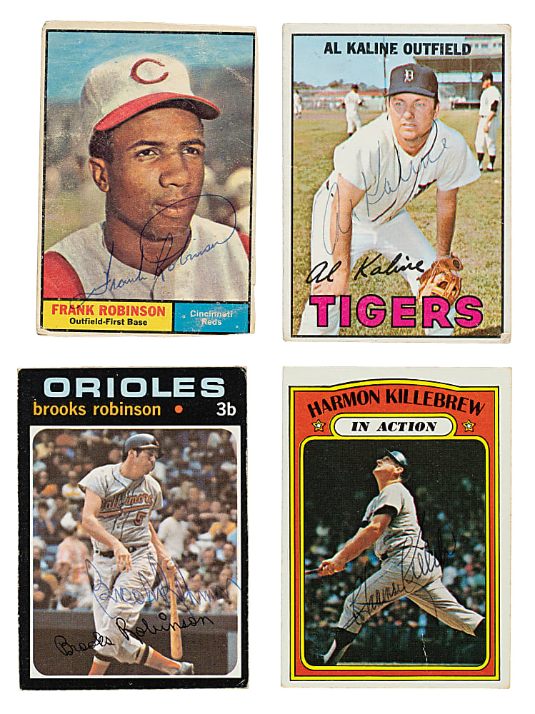 1956-1984 Topps Hall of Fame Signed Card Collection (27) Including Kaline, Killebrew & B. Robinson