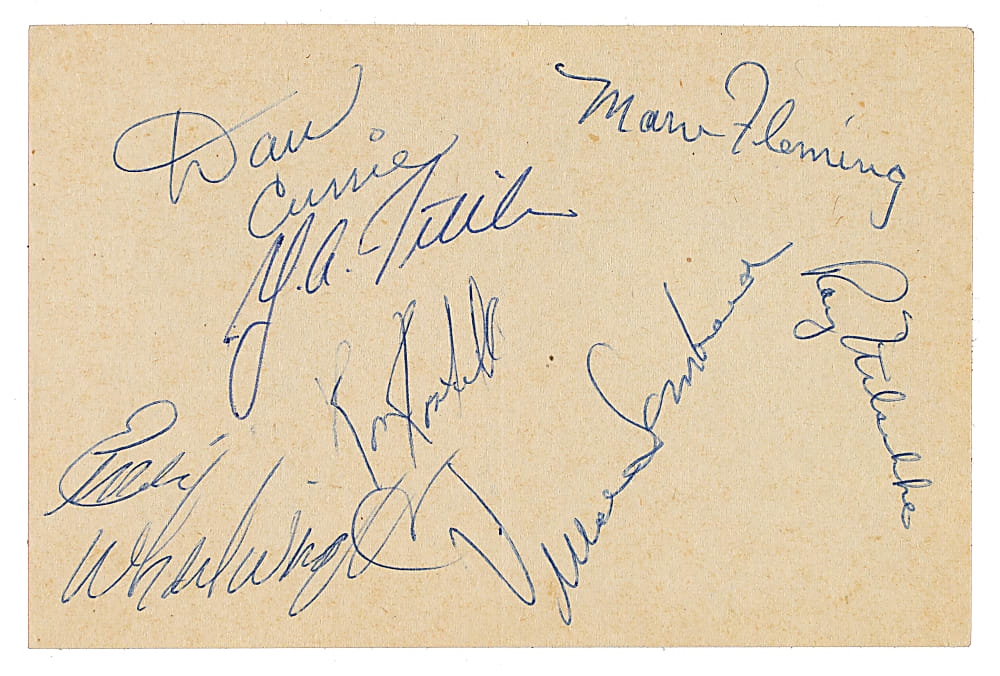 1964 Green Bay Packers/New York Giants Multi-Signed Album Page with Vince Lombardi, Y.A. Tittle & Ray Nitschke - JSA LOA