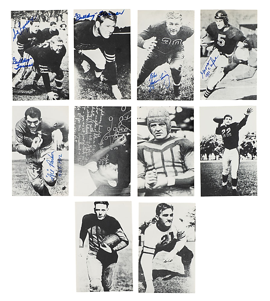 1990 Radnor Graphic Art Football Postcard Near-Complete Set (35/36) with (30) Hall of Famer Signed Cards