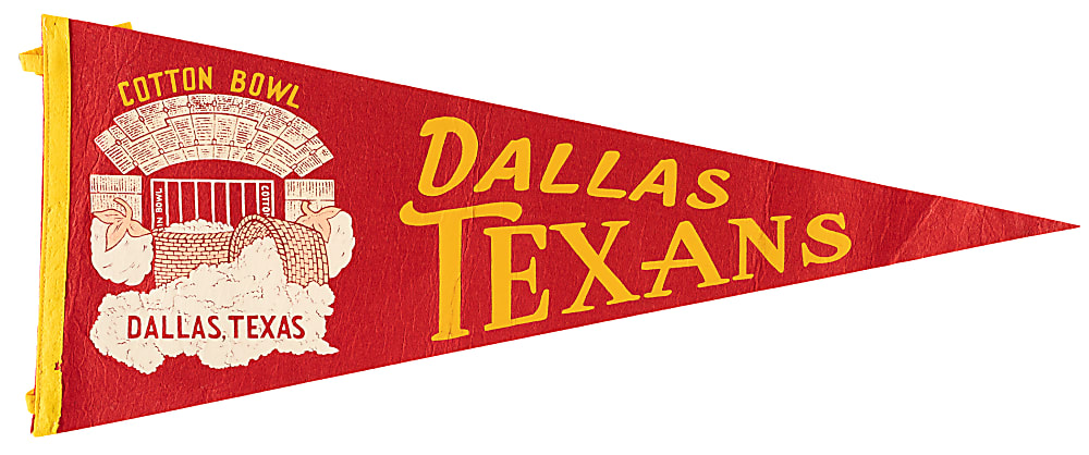 1960-1962 Dallas Texans Cotton Bowl AFL Pennant