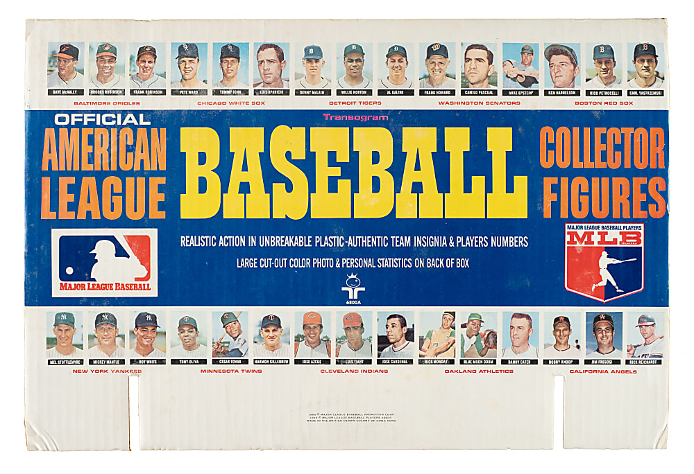 1969 Transogram American League Sales Display with Mickey Mantle, Al Kaline, and Carl Yastrzemski