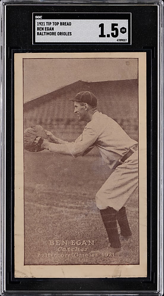1921 Tip Top Bread Baltimore Orioles Ben Egan SGC FAIR 1.5 - Newly Discovered!