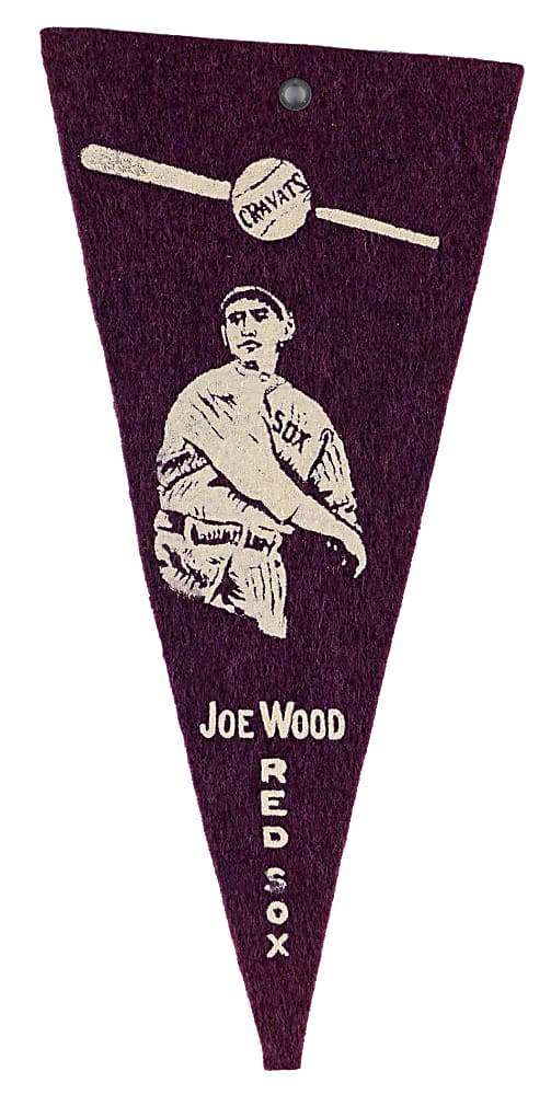 1913 Cravats Felt Pennants Joe Wood - Uncatalogued!