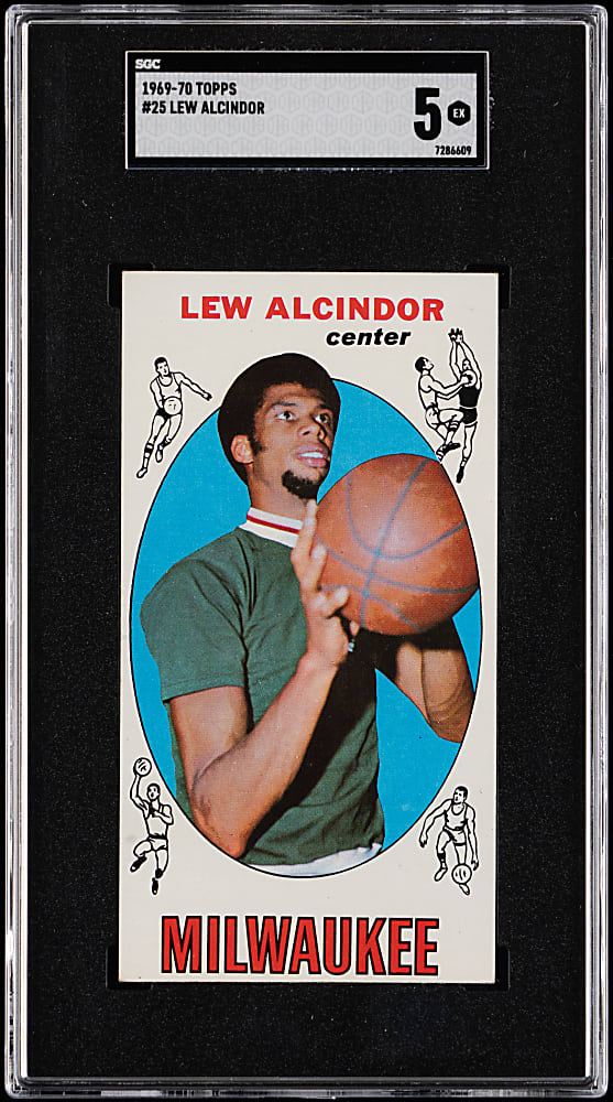 1969-1970 Topps Basketball #25 Kareem Abdul-Jabbar Rookie SGC EX 5