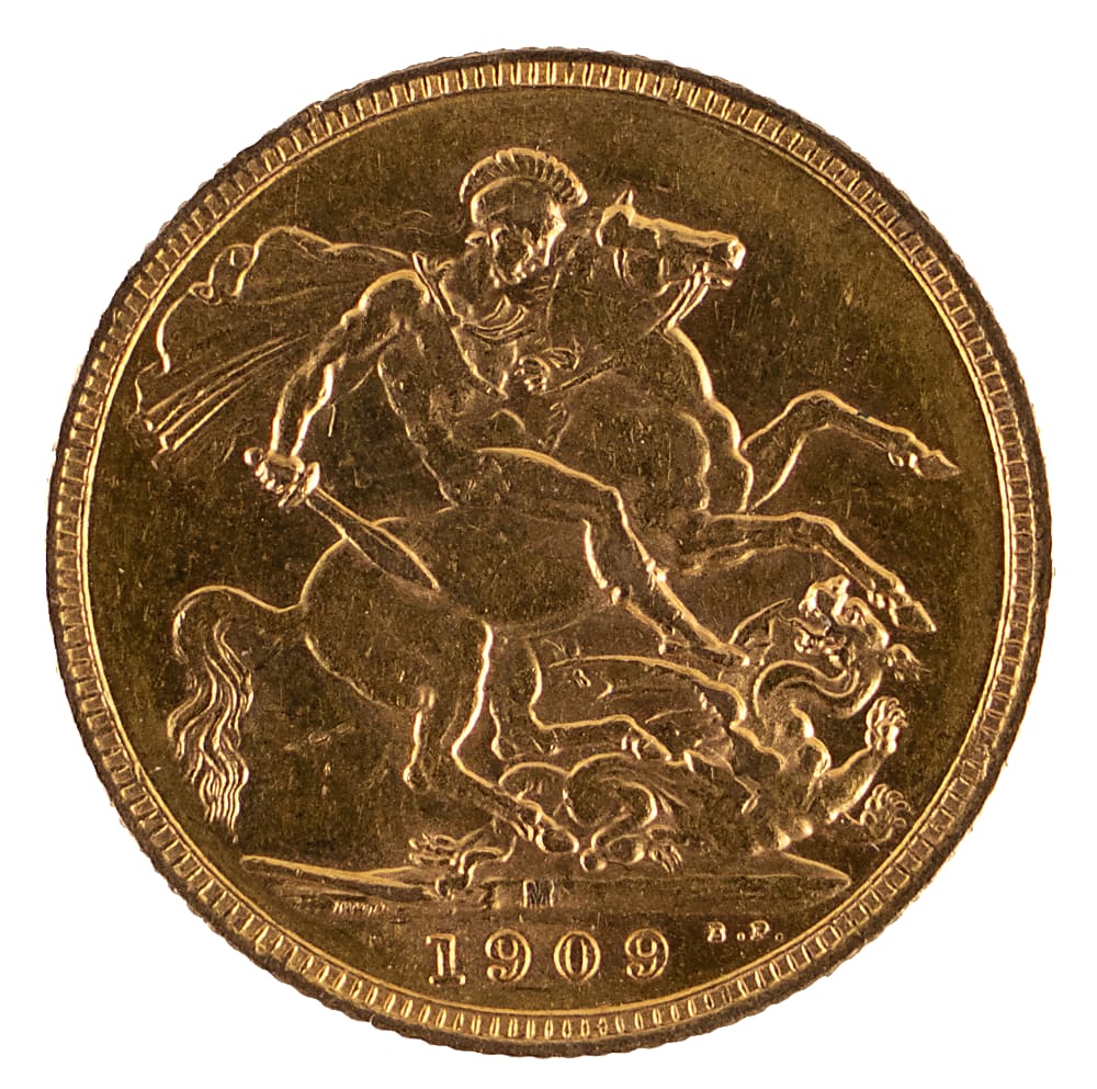 1909-M UK Royal Mint Gold Sovereign Coin