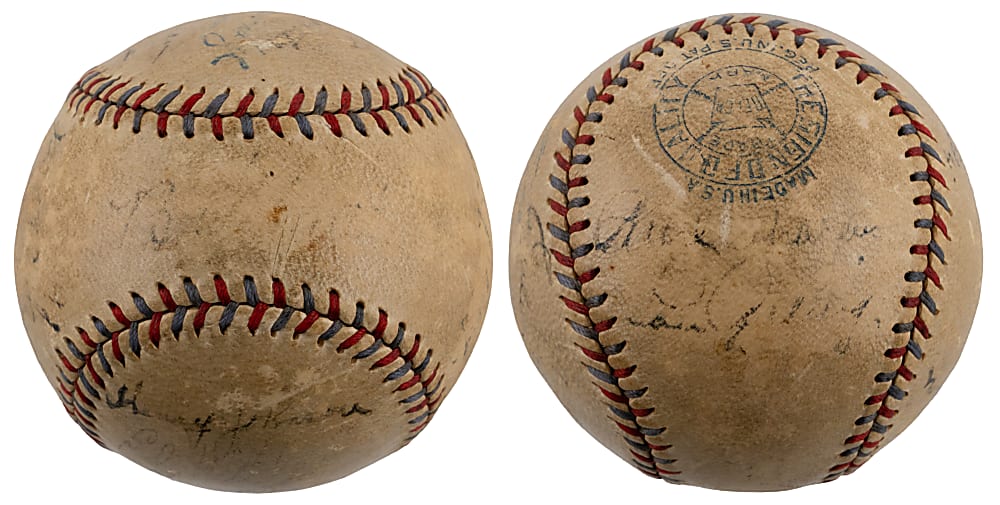 1931 New York Yankees Team-Signed Baseball with Babe Ruth & Lou Gehrig - Full JSA LOA