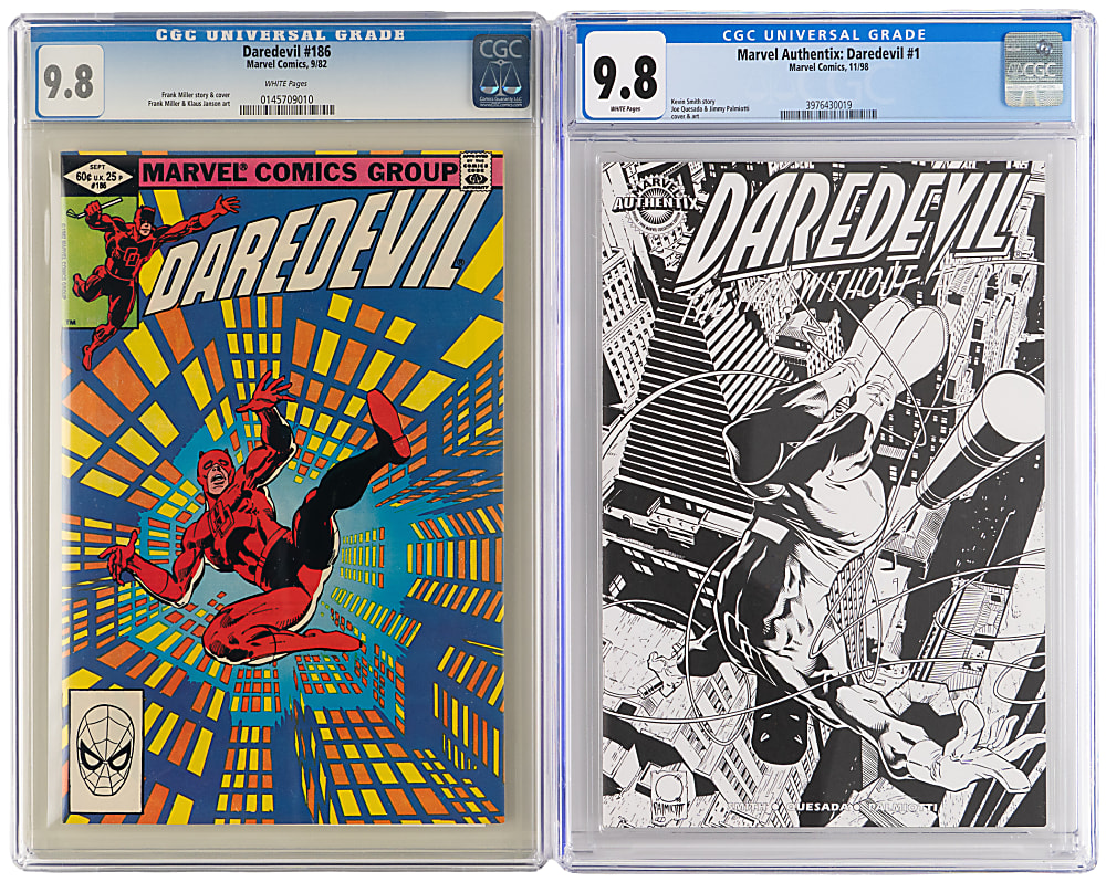 1982-1998 Marvel Daredevil CGC Graded Comic Books (4) with #181 Death of Elektra 9.6