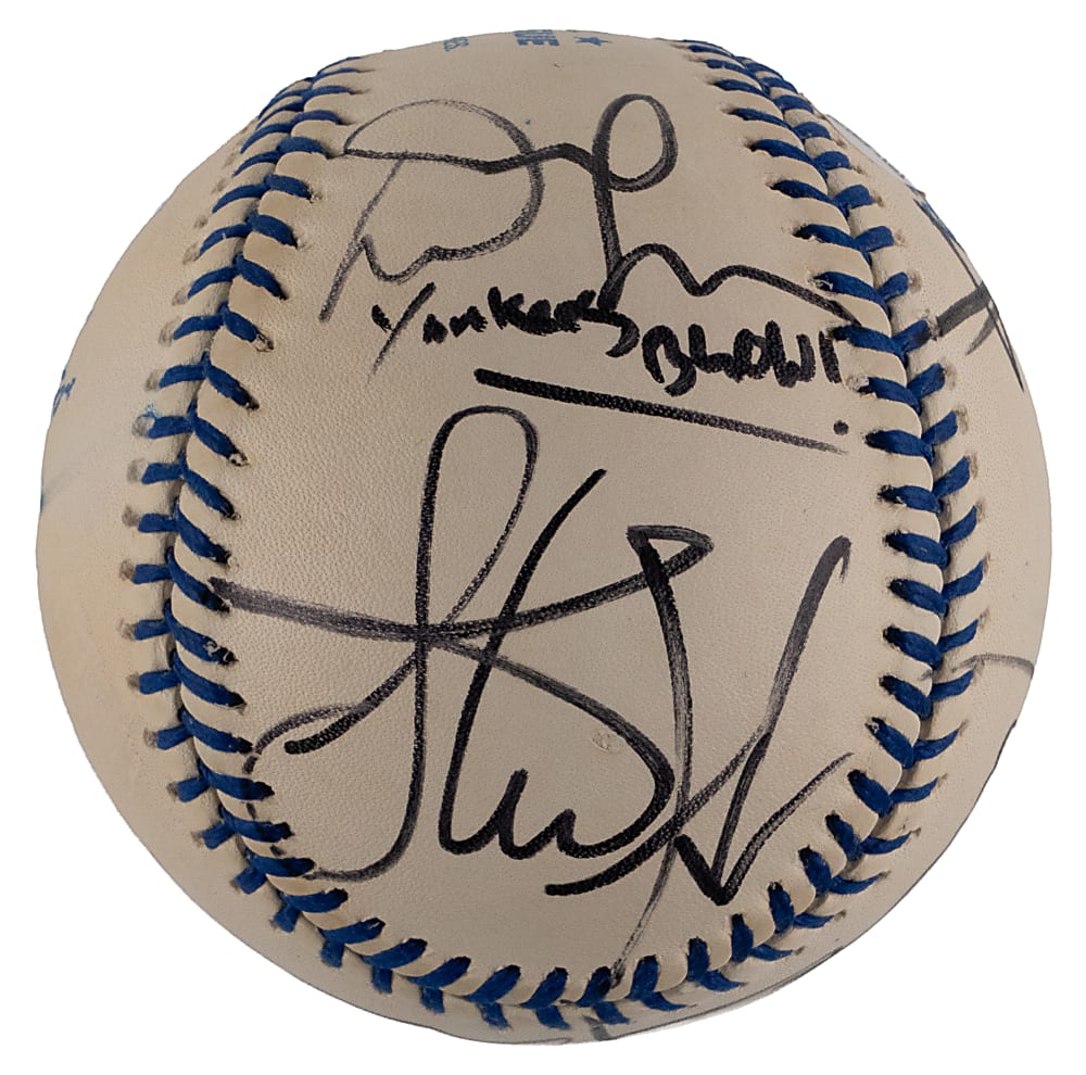Multi-Signed Boston Celebrity Baseball with (7) Signatures Including Ben Affleck, James Taylor, Steven Tyler & Mark Wahlberg - JSA COA
