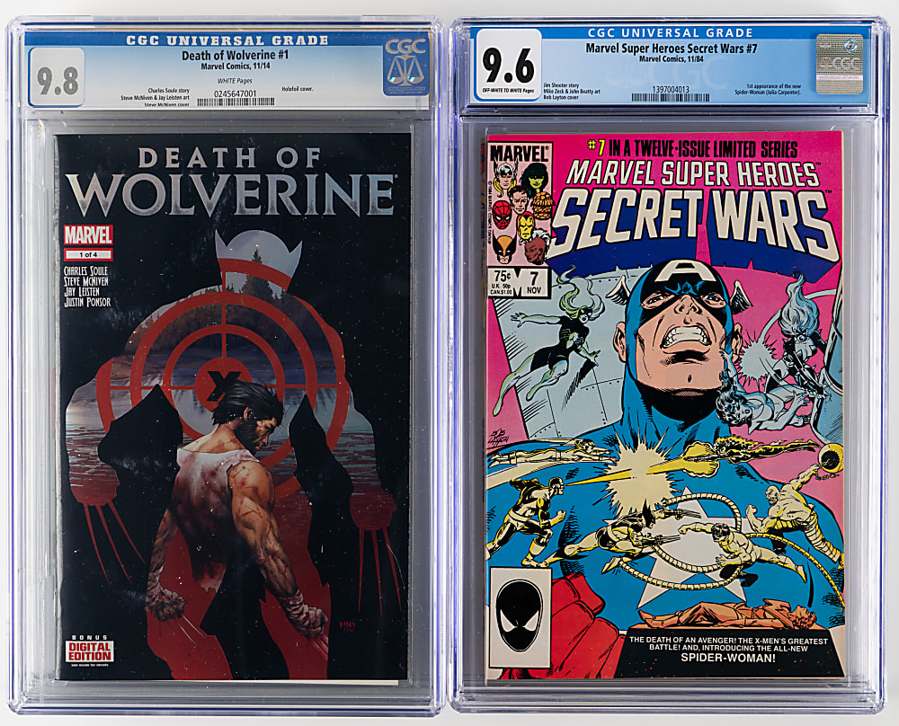 1963-2015 Marvel Super-Hero CGC Graded Comic Books (8) with 2015 Secret Wars #1 9.8 Signed by Mike Zeck
