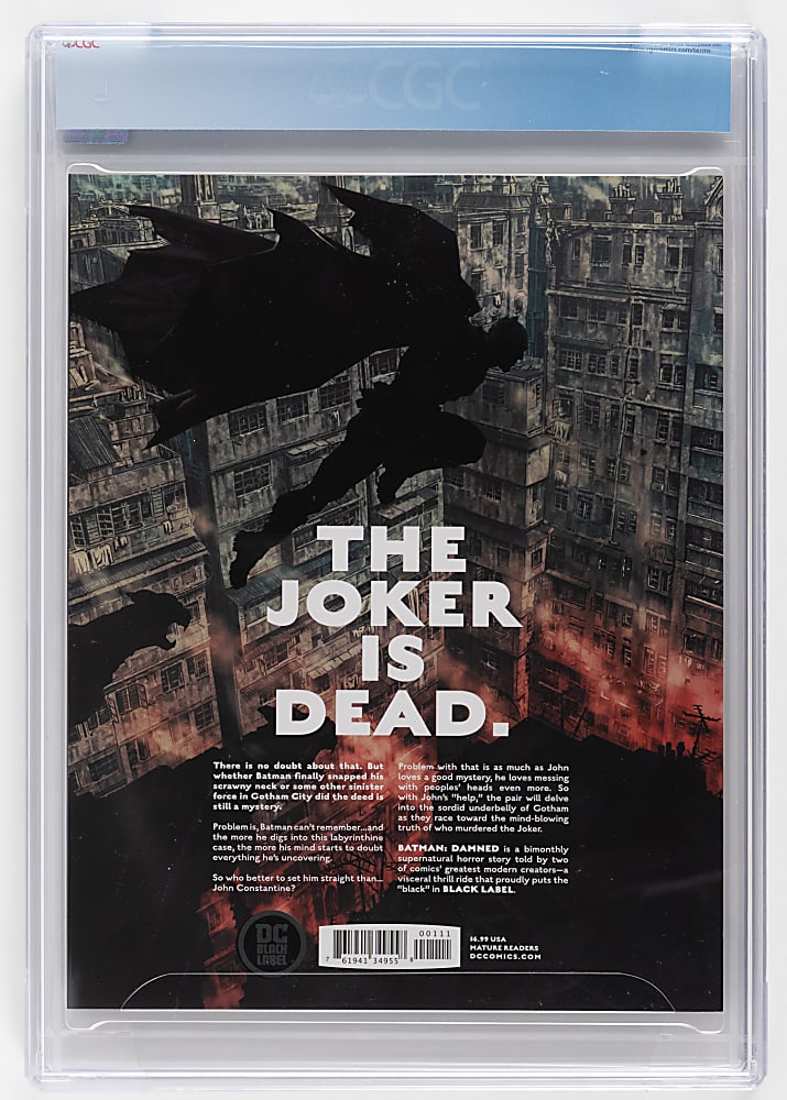 2018 DC Batman: Damned #1 First DC Black Label Title - CGC GEM MINT 10