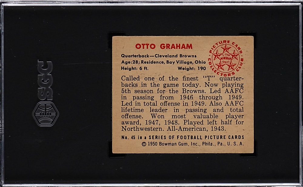 1950 Bowman Football #45 Otto Graham SGC EX 5