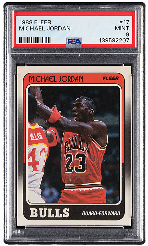 1987-1988 & 1988-1989 Fleer Basketball Complete/Near Set Pair with Stickers & PSA MINT 9 1988-1989 Jordan