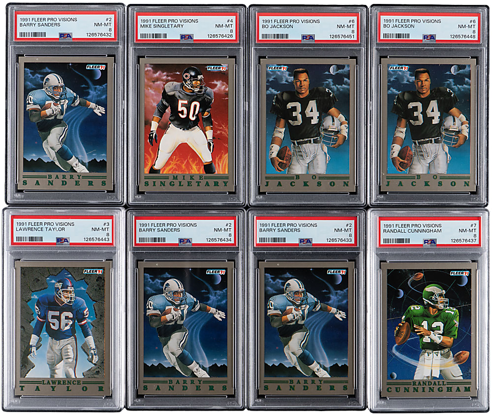 1991 Fleer Pro-Visions Football Hoard (573) Total Cards with (29) Complete Sets & (10) PSA Graded