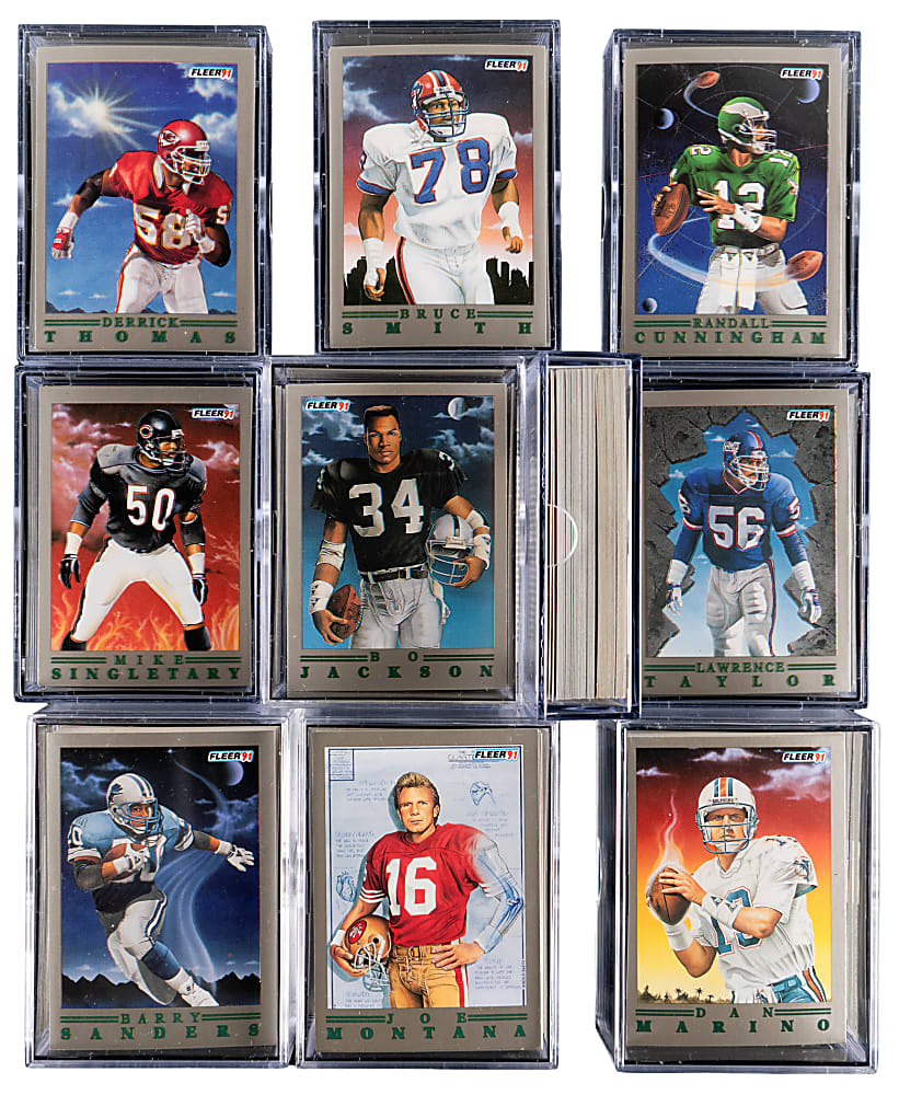 1991 Fleer Pro-Visions Football Hoard (573) Total Cards with (29) Complete Sets & (10) PSA Graded