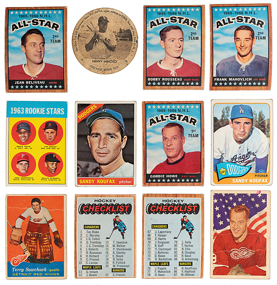 1948-1970 Multi-Sport Collection (129) with (28) Hall of Famers Including Koufax, Howe, Hull & Stargell RC